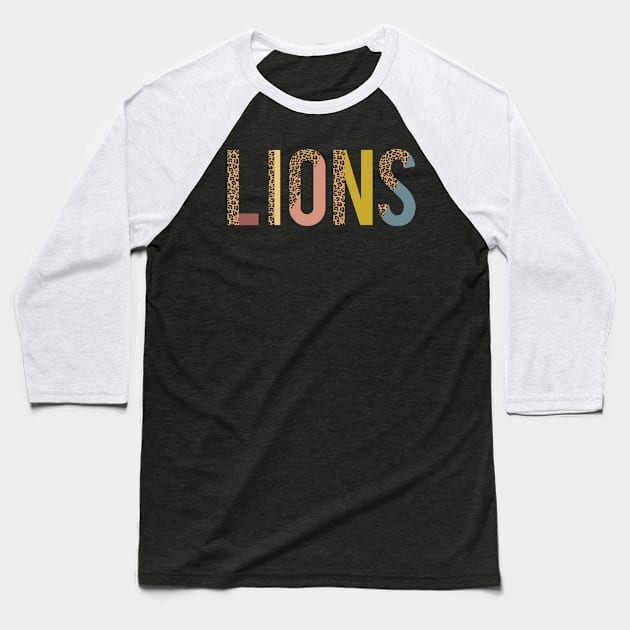 Lions Team spirit shirt, Lions Pride tee for Lion Mom Teacher Coach, Mascot tshirt gift Baseball T-Shirt by The Mellow Cats Studio